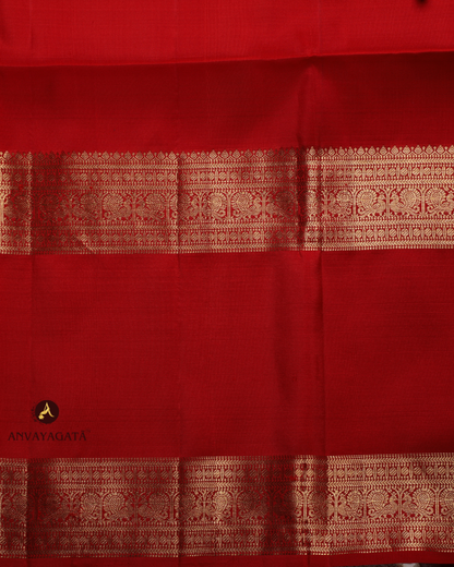 Tomato Red Kanjivaram Pure Silk Saree