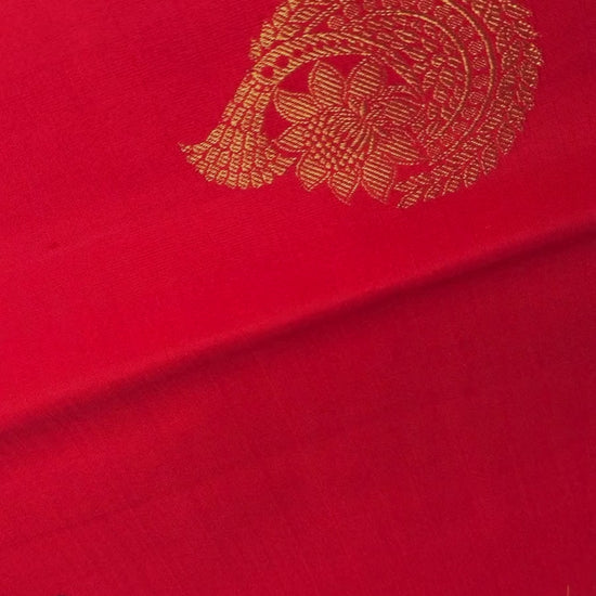 Tomato Red Kanjivaram Pure Silk Saree video