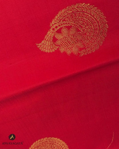 Tomato Red Kanjivaram Pure Silk Saree video